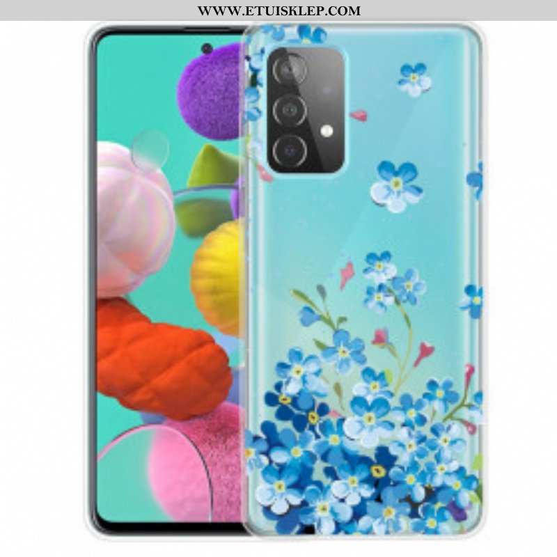 Etui do Samsung Galaxy A52 4G / A52 5G / A52s 5G Niebieskie Kwiaty